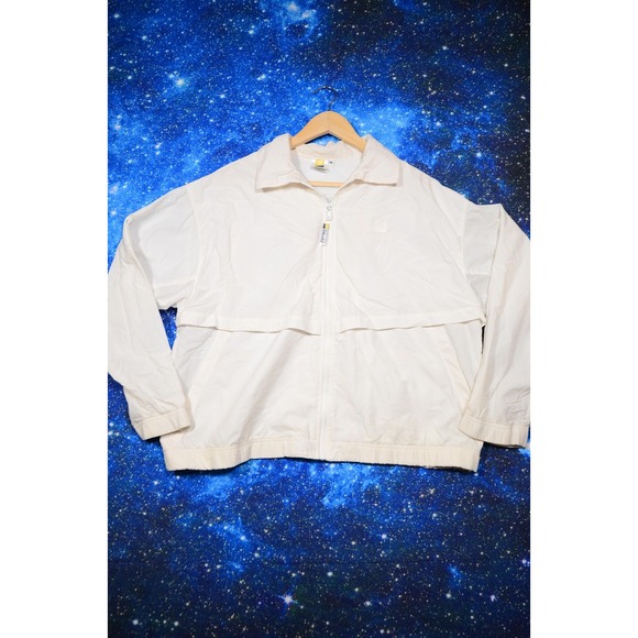 Solumbra Jacket Mens Medium White Full Zip UV Sun Protective Outdoor Lightweight - Picture 1 of 7